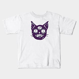 New Moon Monster Cat Kids T-Shirt